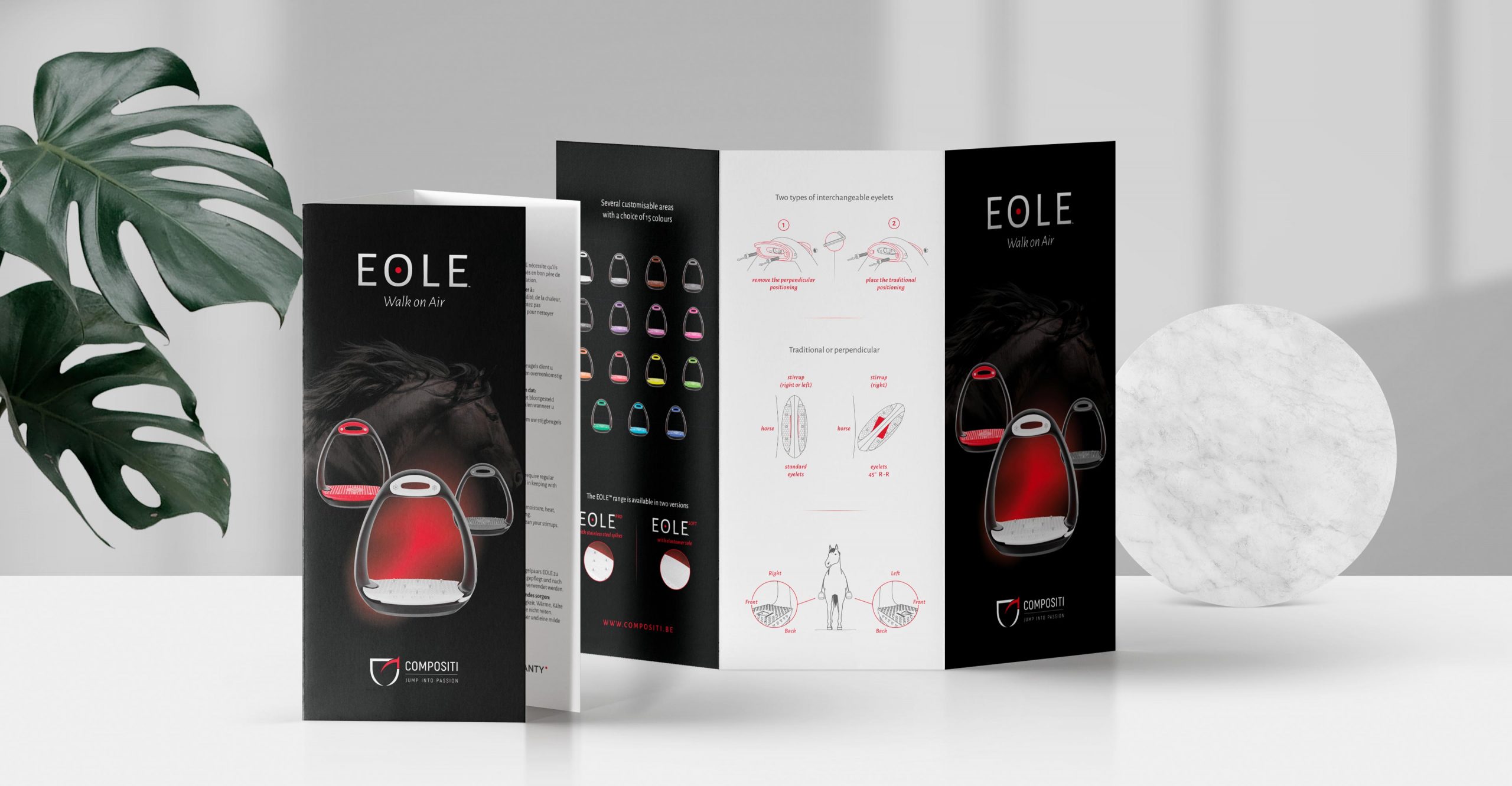 Rebranding and packaging for Compositi Design of the trifold leaflet