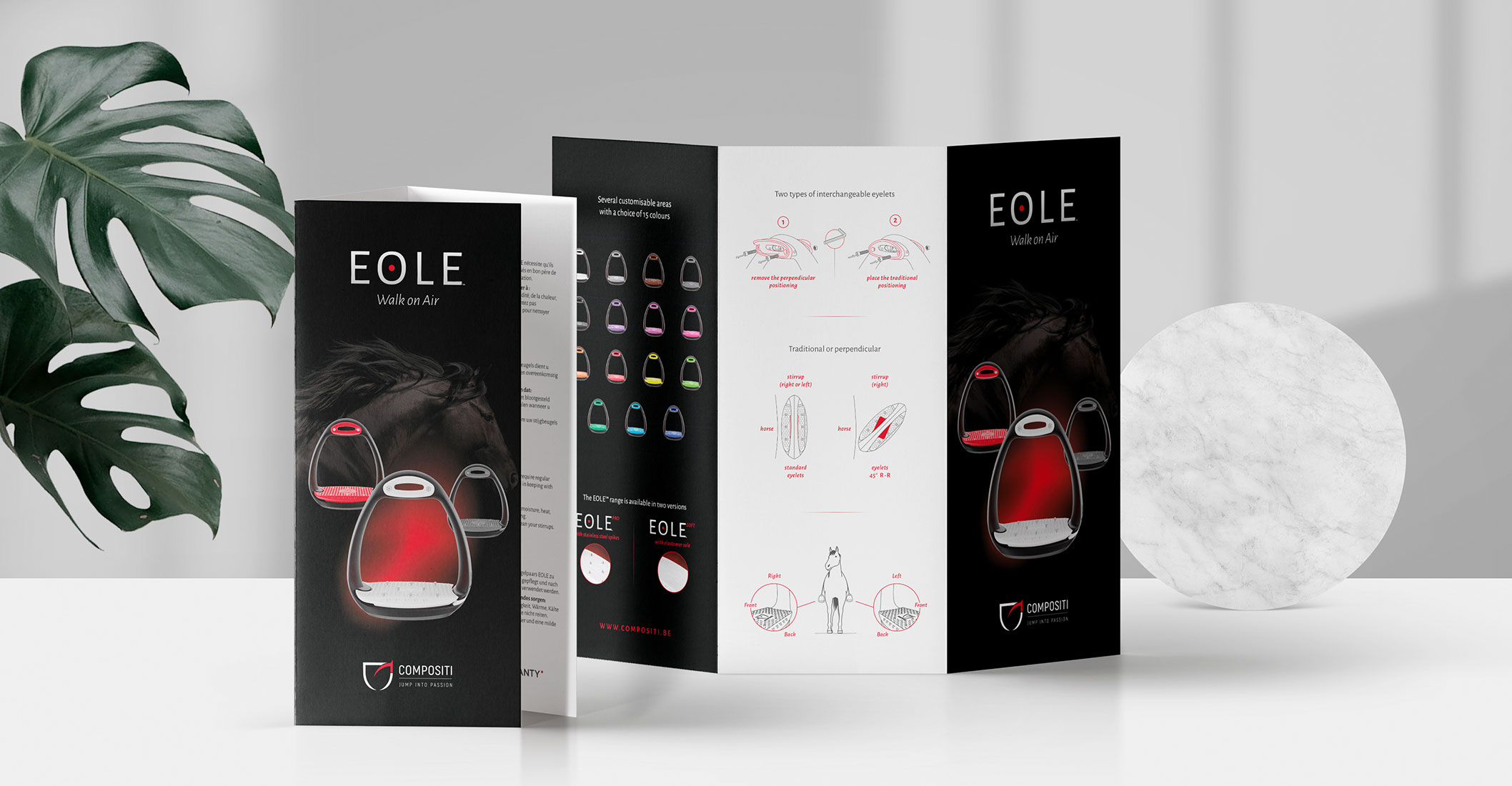 Rebranding and packaging for Compositi Design of the trifold leaflet