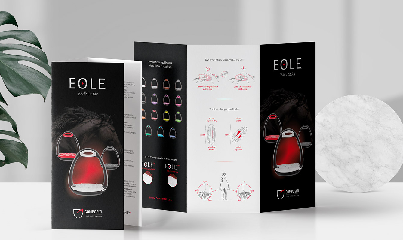 Rebranding and packaging for Compositi Design of the trifold leaflet