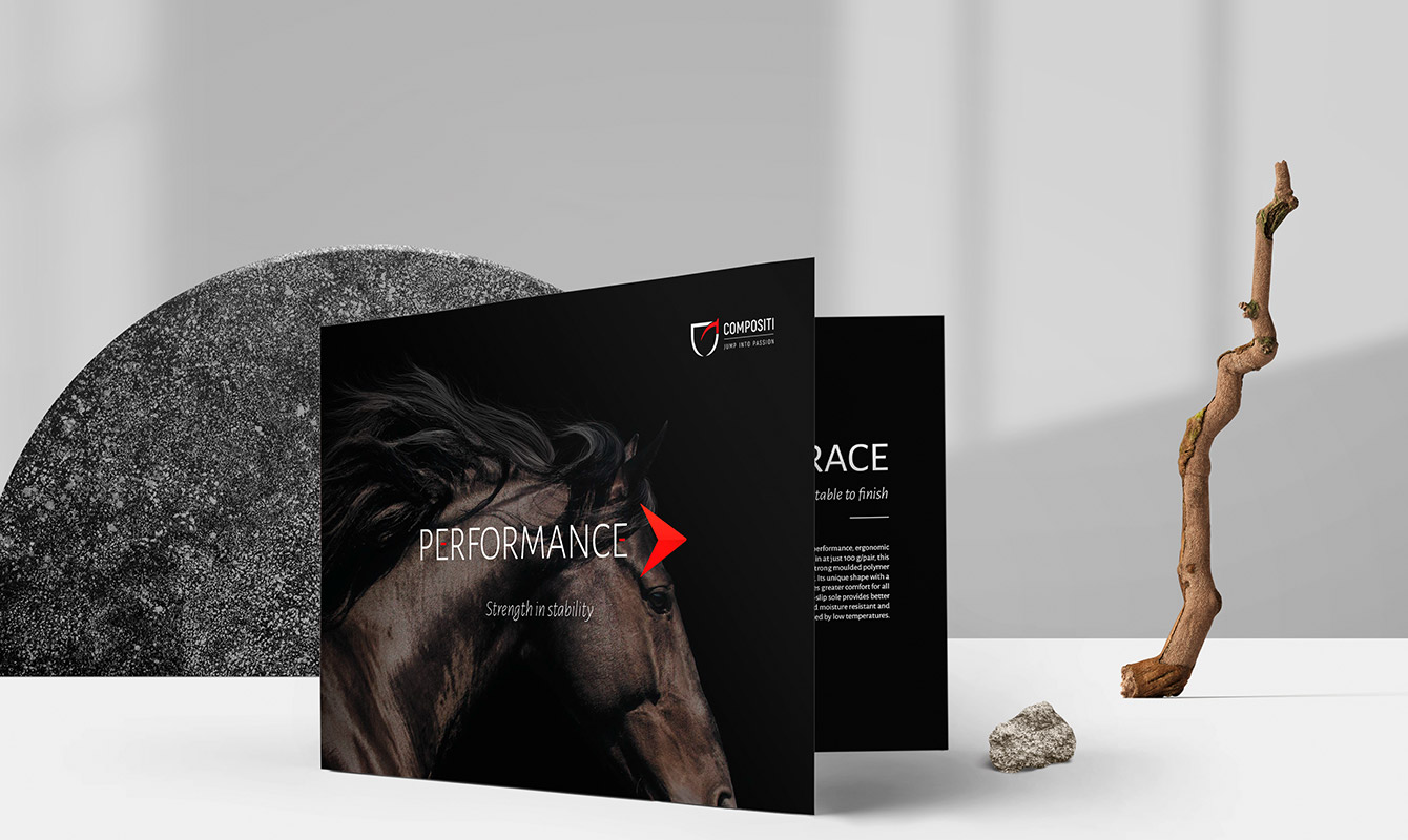 Rebranding and packaging for Compositi Design of the trifold leaflet