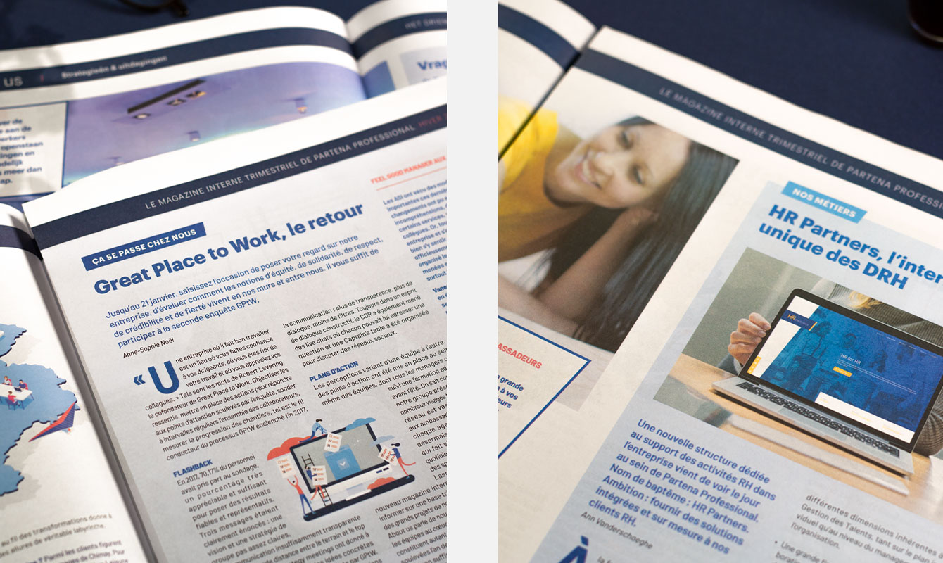 Magazine for internal communication Layout of the inside pages