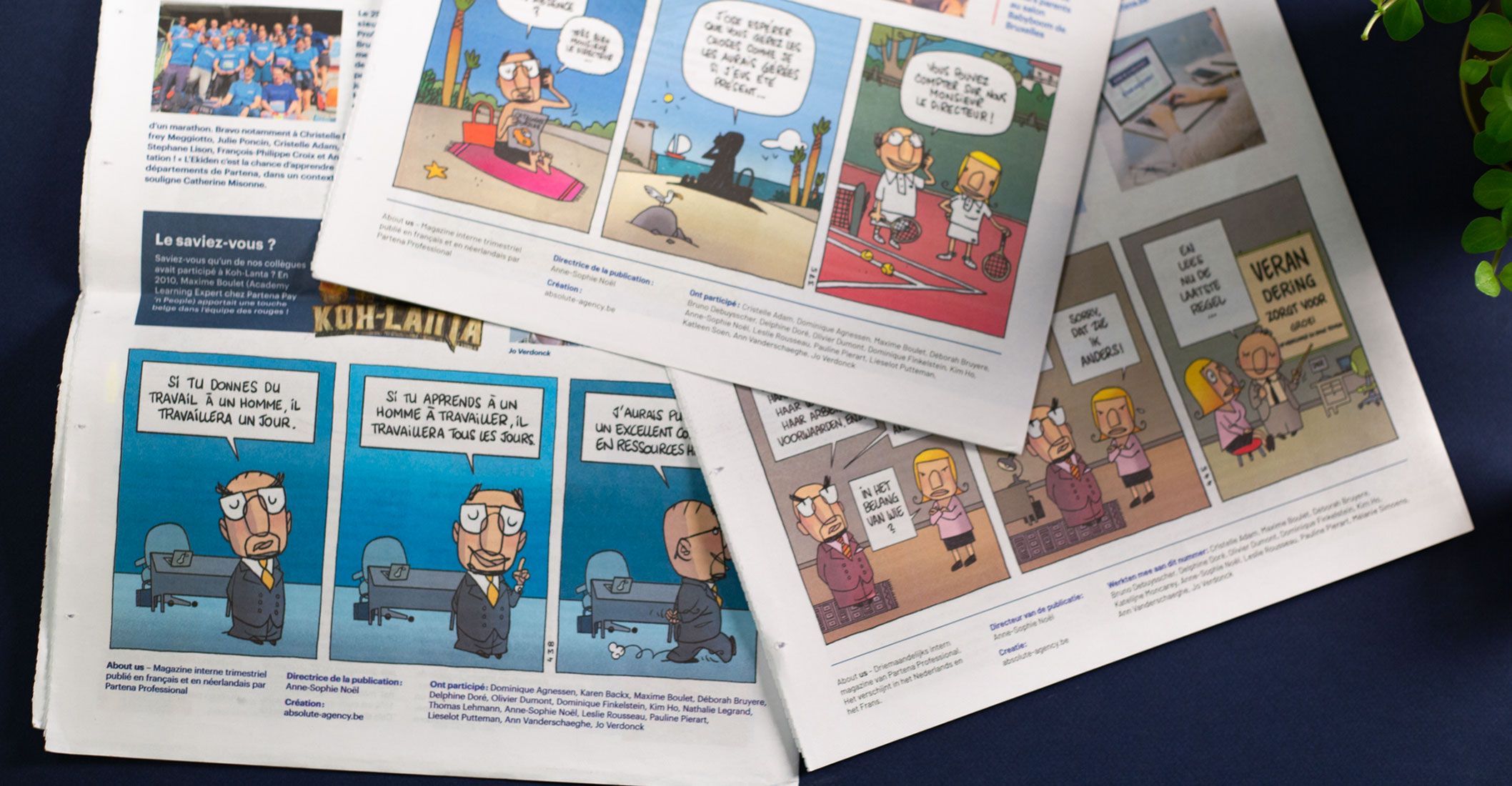 Magazine for internal communication Layout of the inside pages
