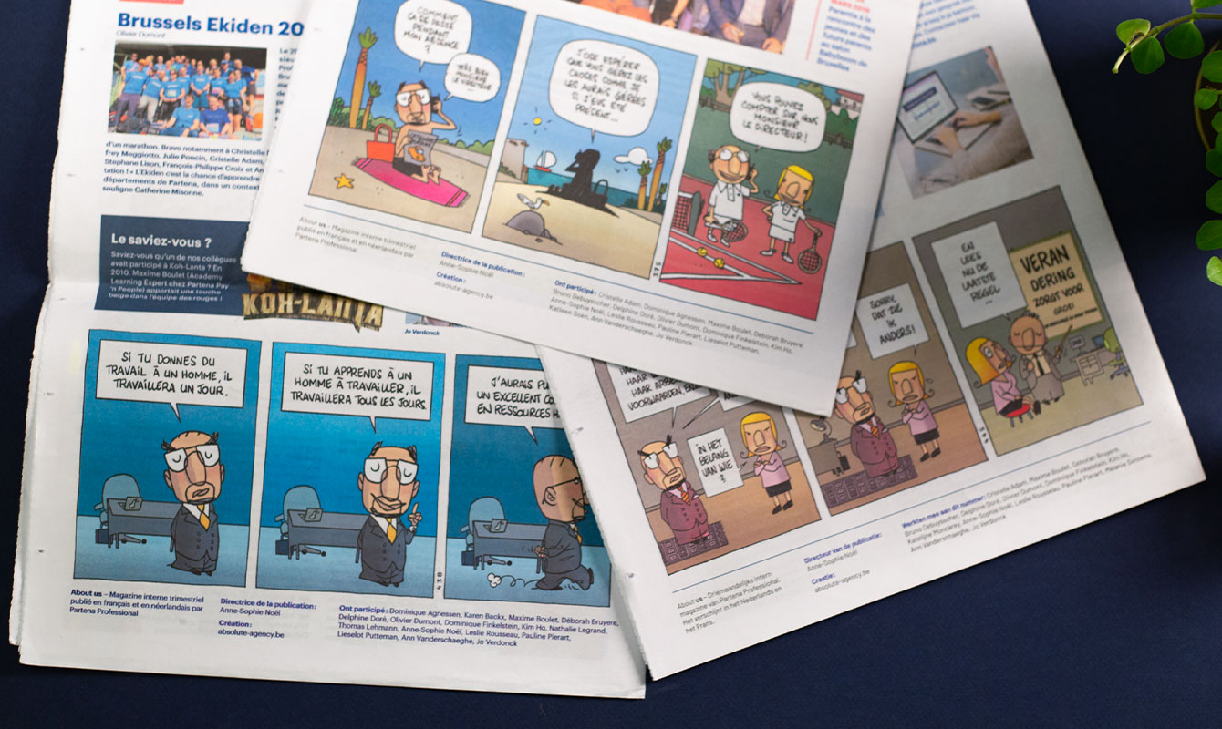Magazine for internal communication Layout of the inside pages