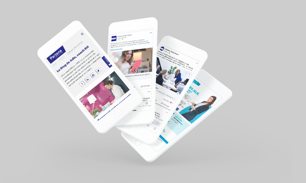 Content marketing for Partena Professional Smartphones showing content marketing